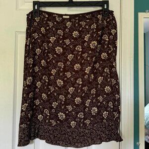 Floral Patterned Midi Skirt